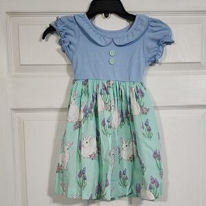 Eleanor Rose Blue and Green Bunny Dress